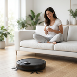 Robot Aspirateur Laveur JJco 3-en-1 – Aspiration 1500Pa · Sans Fil · Blanc & Noir