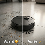 Robot Aspirateur Laveur JJco 3-en-1 – Aspiration 1500Pa · Sans Fil · Blanc & Noir