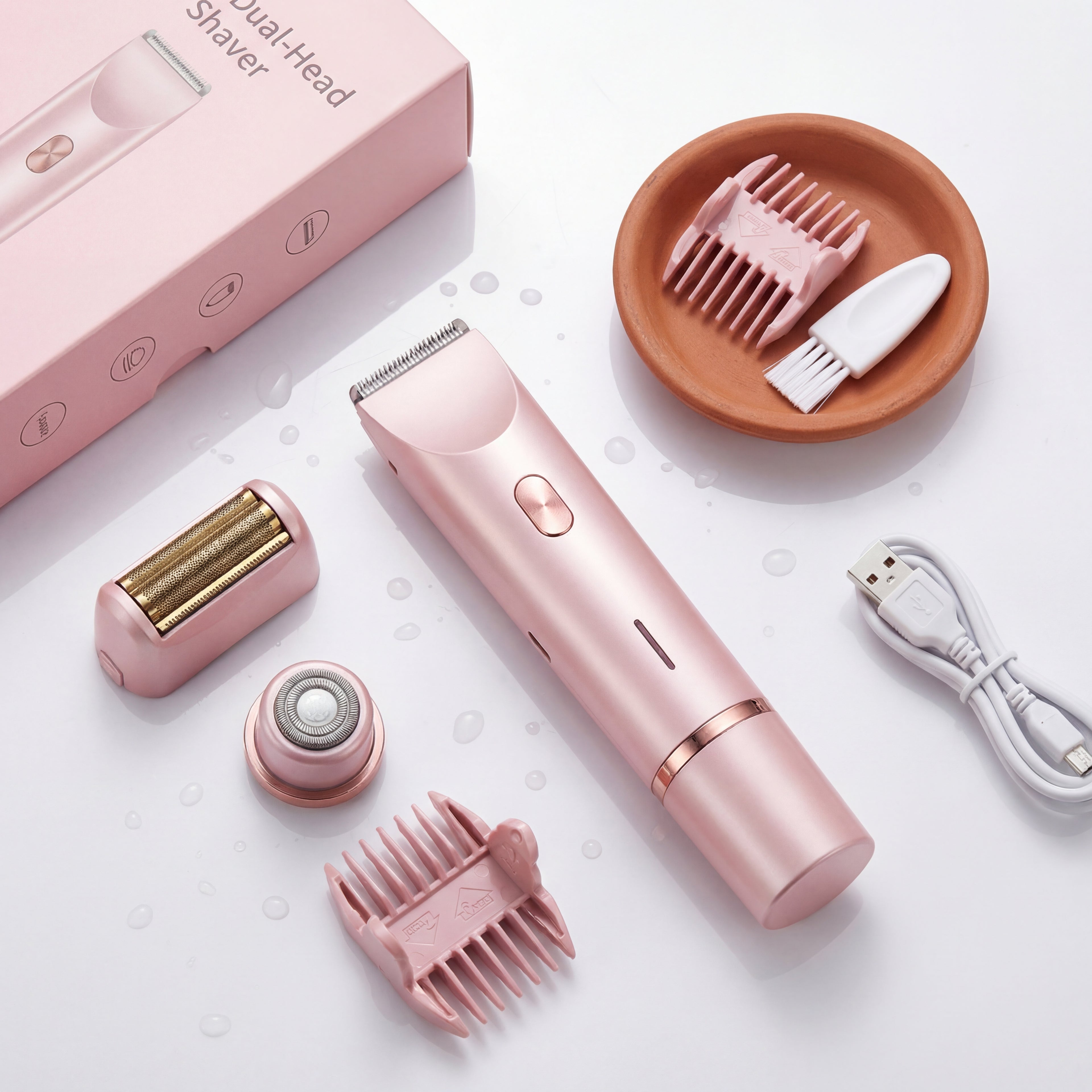 Rasoir Électrique Femme 5-en-1 - Épilateur Corps Waterproof Rechargeable