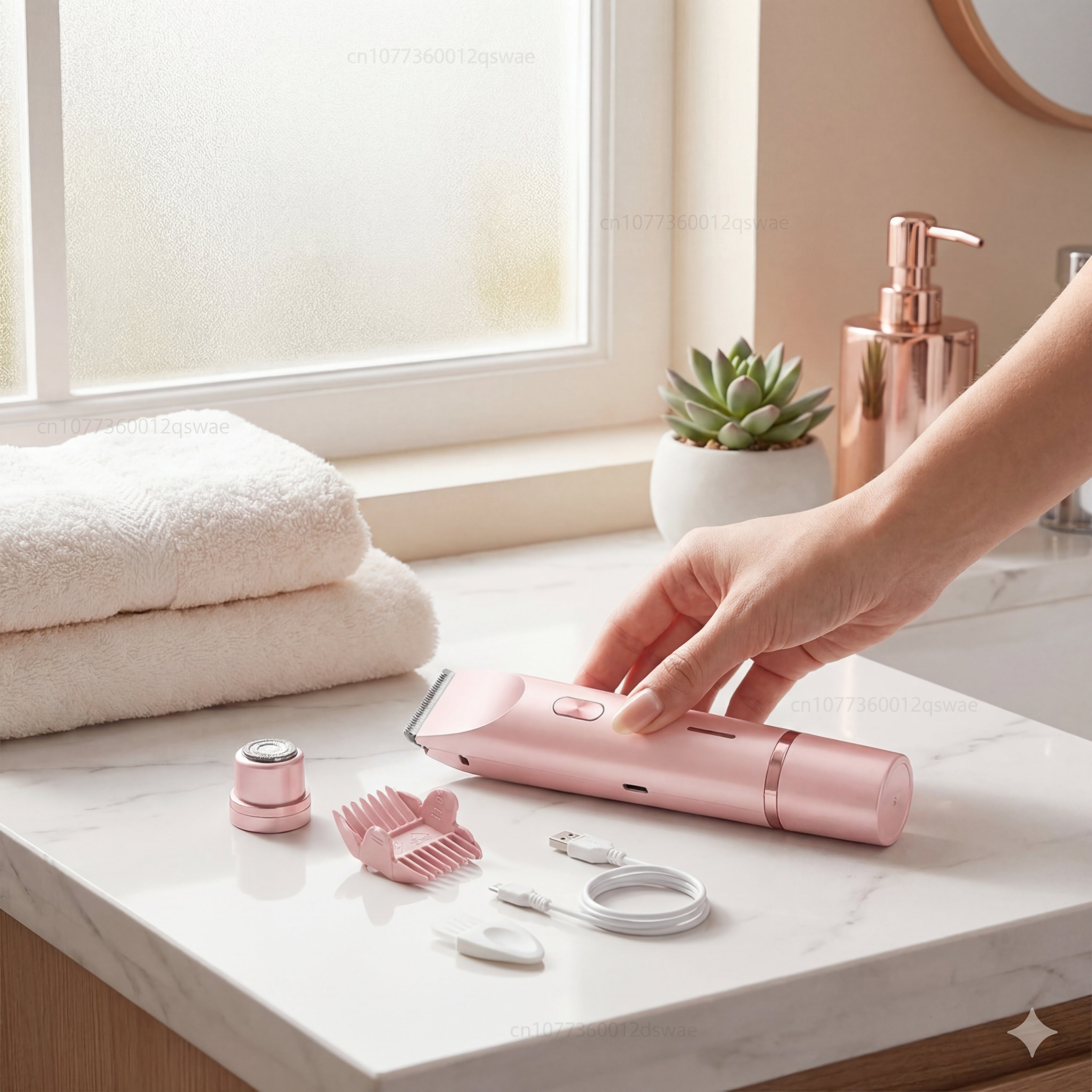 Rasoir Électrique Femme 5-en-1 - Épilateur Corps Waterproof Rechargeable