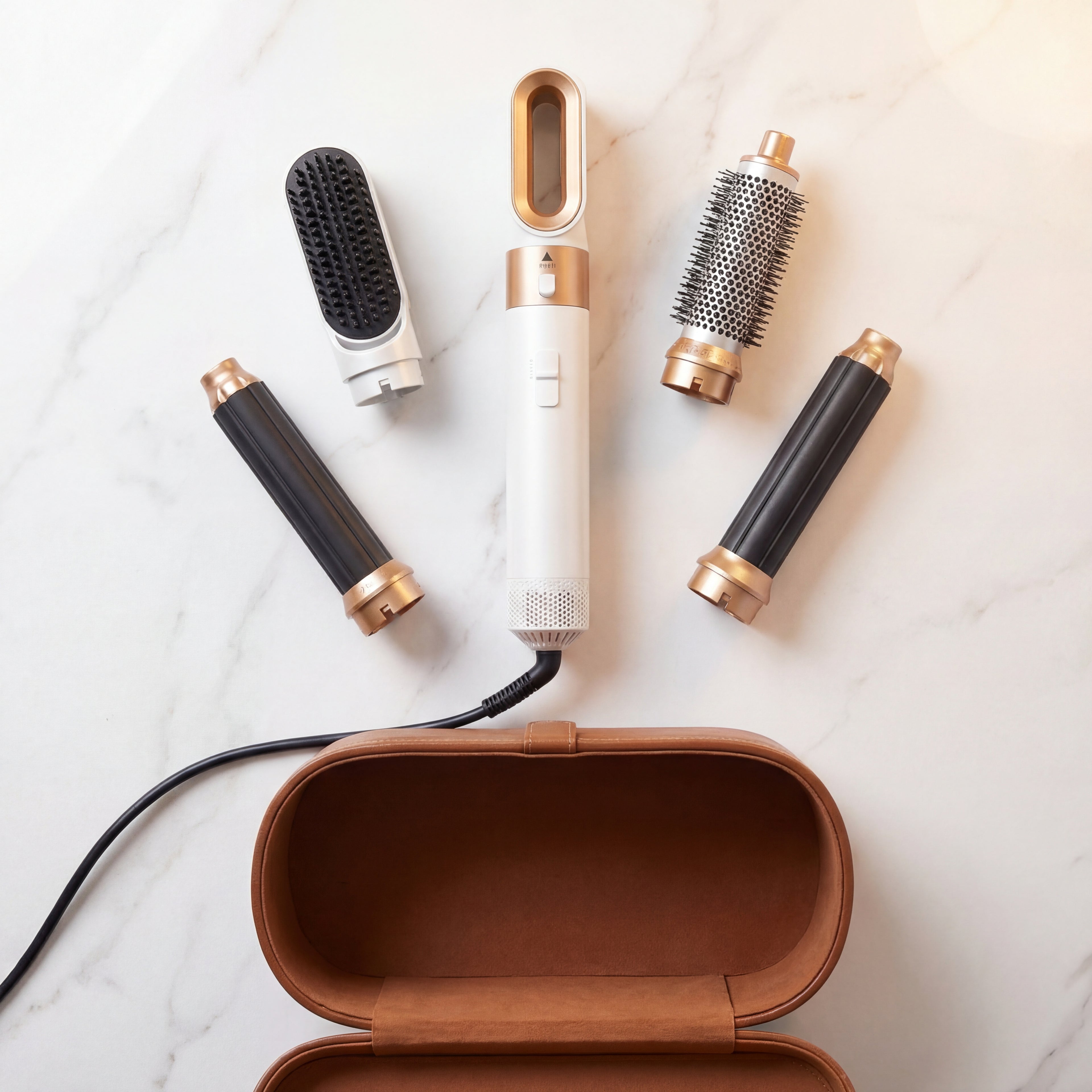 Sèche-Cheveux Brosse 5-en-1 – Coiffage Professionnel avec Étui de Transport